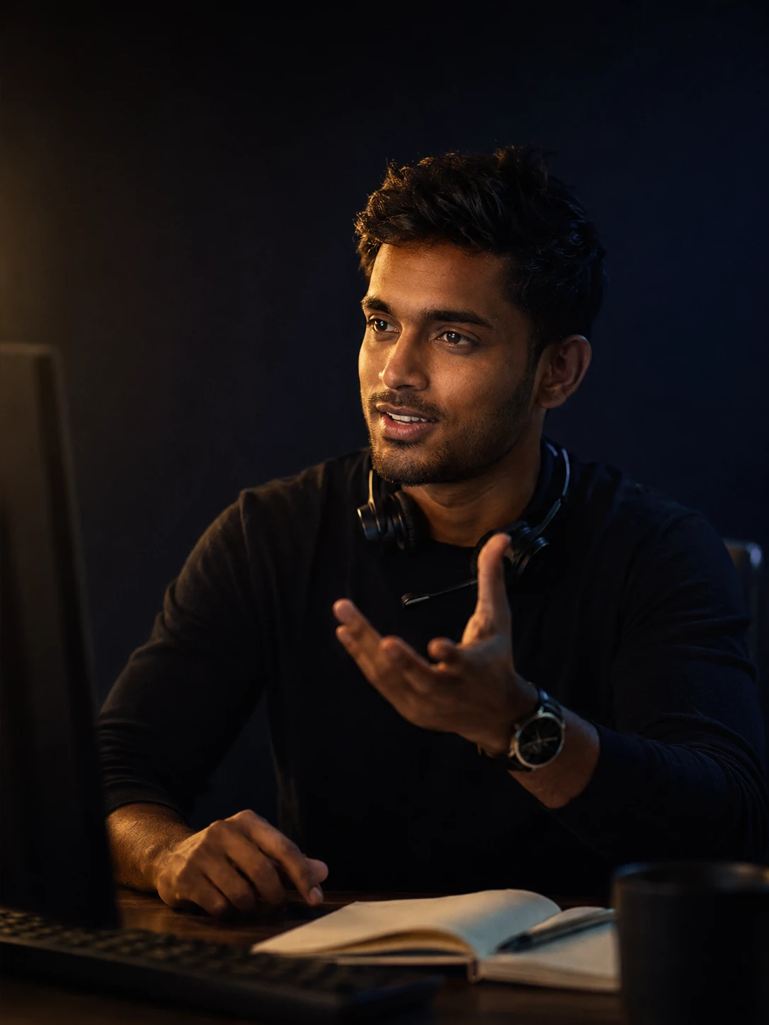 Harvey — CXProx customer support agent, wearing a headset